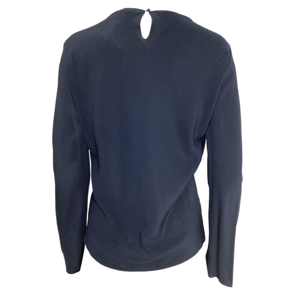 The Row Long Sleeve Blouse in Navy Blue Silk - Picture 6 of 6
